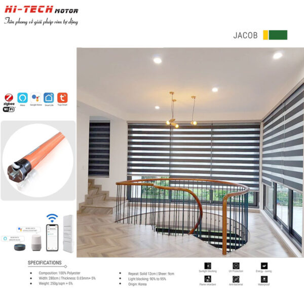 Rèm cầu vồng tự động mã Jacob | Động Cơ Rèm Cuốn AT35-Wifi