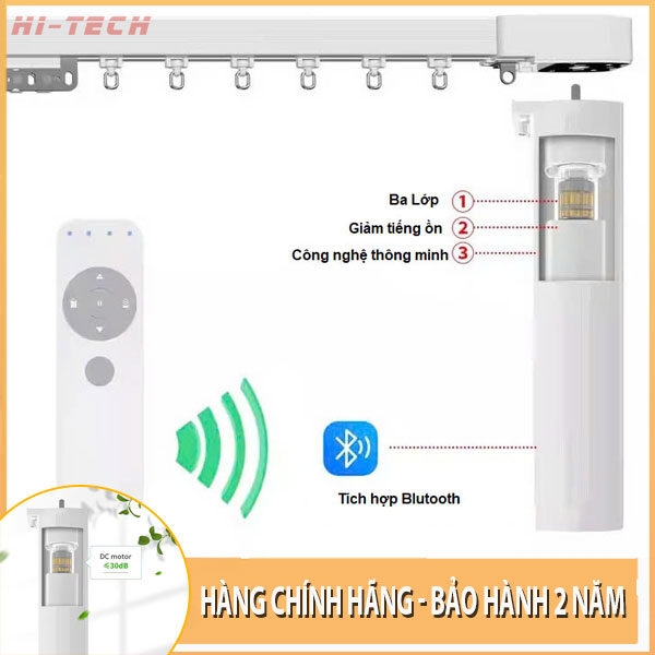 Rèm vải tự động đẹp RV20 | Động cơ rèm Ecotrack Basic