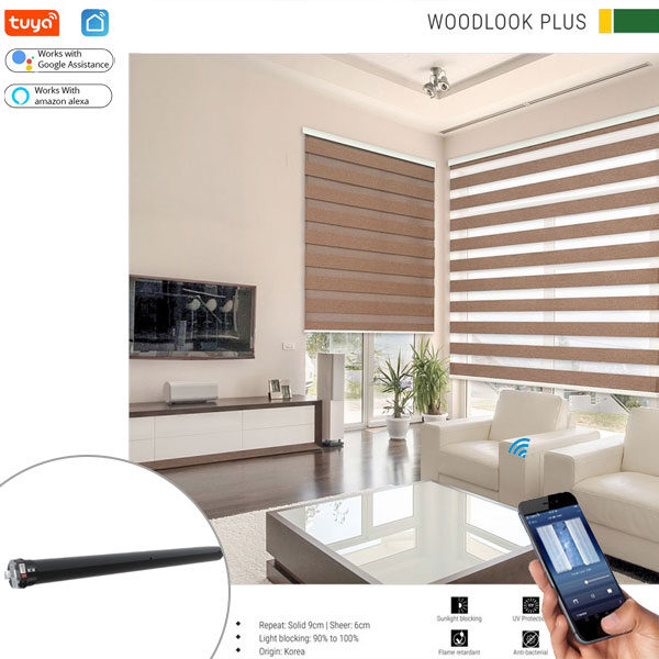 Rèm cầu vồng tự động mã Woodlook Plus | Động Cơ Rèm Cuốn Autoroll – Basic