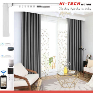 Rèm vải tự động đẹp RV11 | Vải Hàn Quốc | Động cơ rèm HN89-E