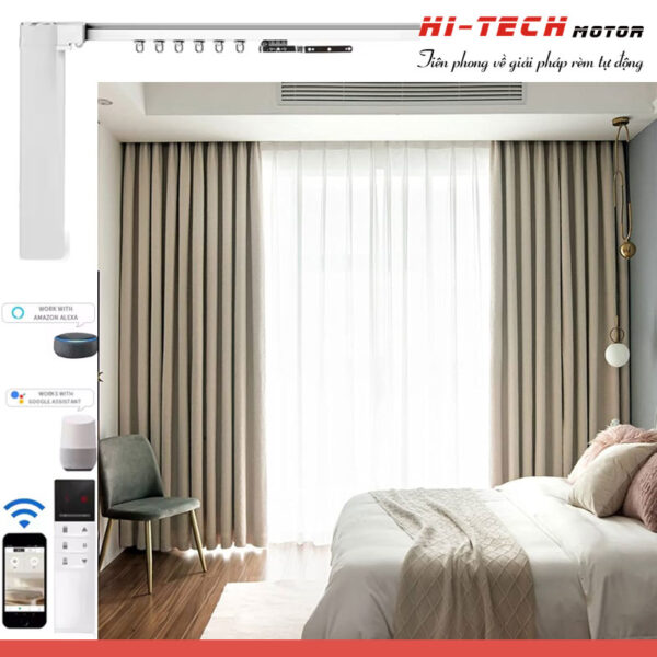 Rèm vải tự động đẹp RV14 | Động cơ rèm Ecotrack Basic