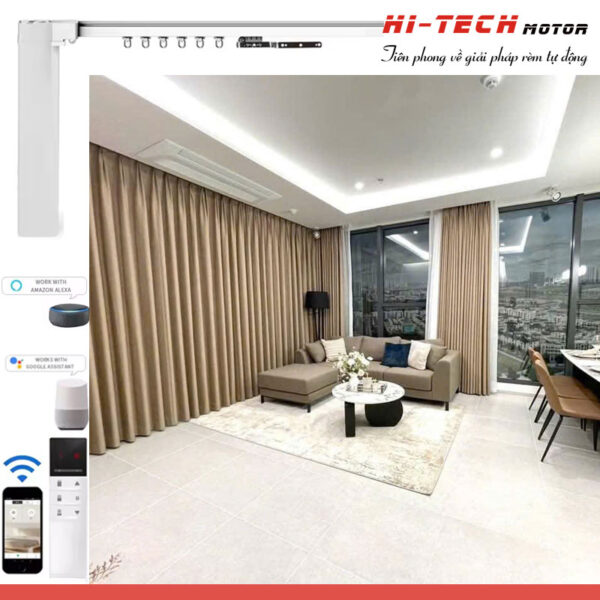 Rèm vải tự động đẹp 28 | Động cơ rèm Ecotrack Wifi