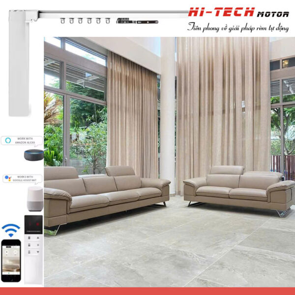 Rèm vải tự động đẹp 29 | Vải Hàn Quốc | Động cơ rèm AM5