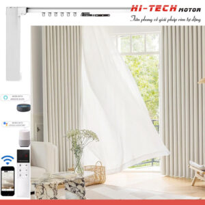 Rèm vải tự động đẹp RV03 | Vải Hàn Quốc | Động cơ rèm IH80 Wifi