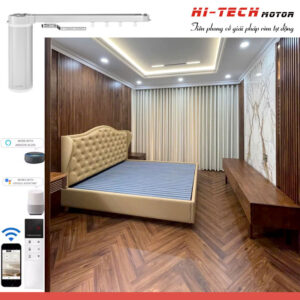 Rèm vải tự động đẹp RV40 | Vải Hàn Quốc | Động cơ rèm AM68