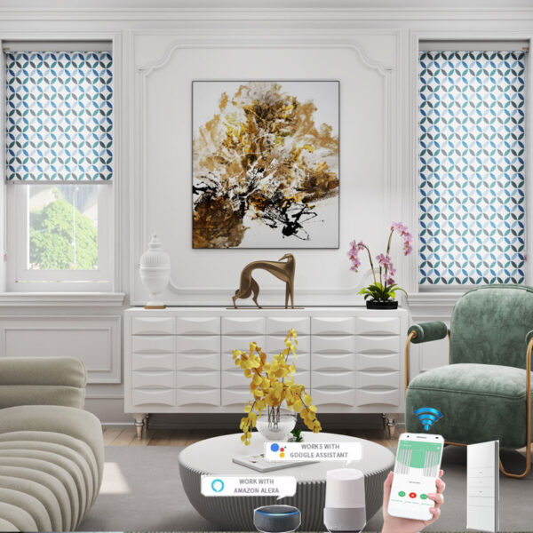 Rèm cuốn tự động mã Floral| Động Cơ Rèm Cuốn MA35 Q6028-R